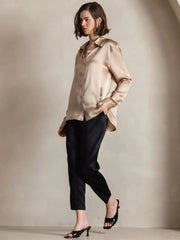 Women Satin Blouse | Long Sleeve Button-Down | Casual Office Silk Shirt