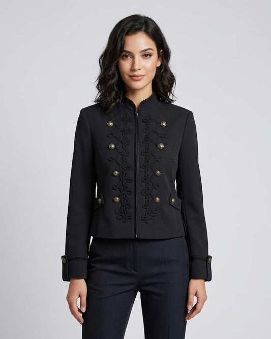 Women Rope Knot Button Jacket | Long Sleeves | Napoleon Jacket