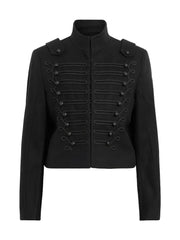 Women Napoleon Jacket | Elegant Office Short Coat | Stand Collar | Spring Jacket | Military Blazer