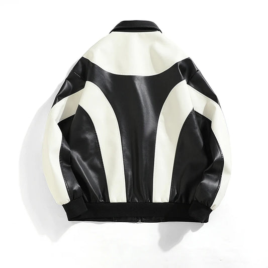 Unisex Leather Jacket | Motorcycle Biker Bomber Jacket | Padded Windbreaker