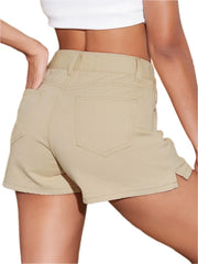 Women Denim Hem Stretch Shorts | Summer Mini Retro Cowboy Skirt