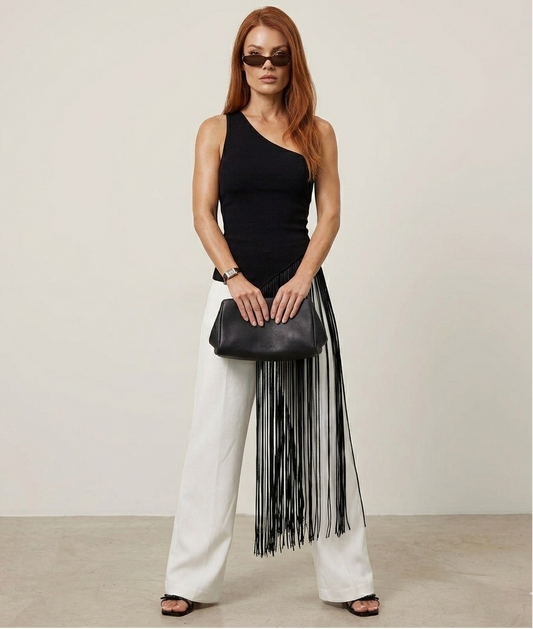 Women Tassel Knitted Top | Sleeveless | Holiday | Summer
