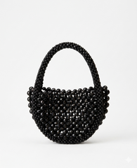 Women Hollow Hand-Made Metal Gold Beads Woven Handbag | Pearl Bag | Round Handbag