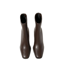 Women Pointed Toe Leather High Heel Boots