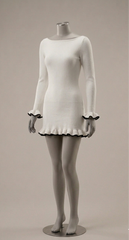 Women Color Contrast Knitted Mini Dress | Long Sleeves Party Dress