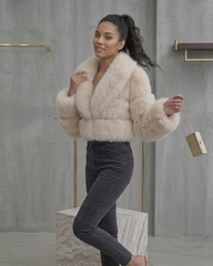 Women Fluffy Cropped Fur Coat | Winter Street Style Fur Jacket