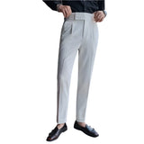 Men Vintage Pencil Pants | High Waisted Suit Pant