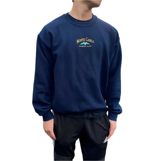 Unisex Vintage Embroidered Sweatshirt | Crewneck Thick Fleece Pullover