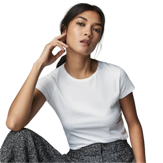Women Plain Cotton T-Shirt | Short Sleeves Solid Color Top