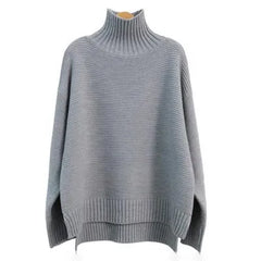 Women Cashmere Sweater | High Neck Thick Wool Pullover