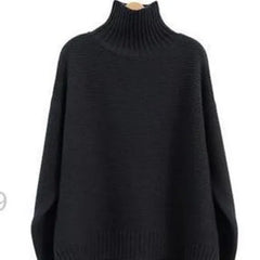 Women Cashmere Sweater | High Neck Thick Wool Pullover