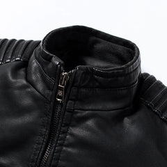 Men Causal Vintage Leather Jacket | Motor Biker Pocket Jacket