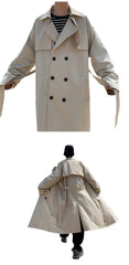 Trench Coat Male Streetwear | Business Casual Loose Long Overcoat | Windbreaker Trench Coat