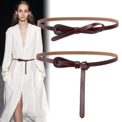 Women Genuine Leather Thin Belt