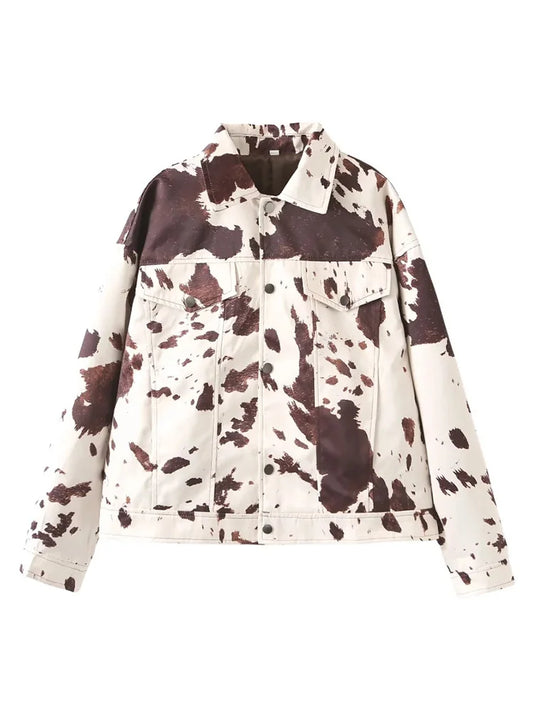 Women Animal Print Jacket | Long Sleeve | Autumn Jacket