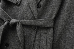 Women Wool Coat With Belt | Double Breasted | Woolen Coat | Trench Coat
