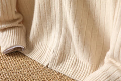 Men Merino Wool Stand-Up Collar Cardigan | Business Casual | Warm Zipper Jacket