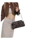 Women Leopard Print Underarm Bag | Cheetah Print Leather Shoulder Bag