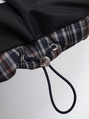 Women Plaid Puffer Jacket | Stand-Collar | Padded | Warm | Check | Parkas Jacket