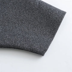 Women Dark Gray Blended Loose Short Coat