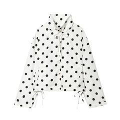 Women Polka Dot Jacket | Long Sleeve | Loose Coat
