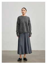 Women Alpaca Sweater | O-Neck | Loose | Knitted Pullover | Winter Sweater