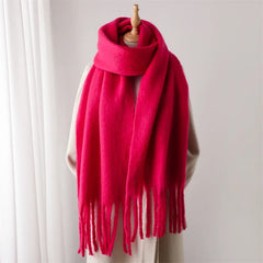 Women Warm Winter Cashmere Scarf | Thick Soft Tassel Shawl | Long Poncho | Echarpe | Pashmina