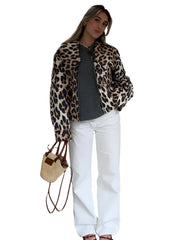Women Vintage Leopard Print Jacket | Animal Print Jacket
