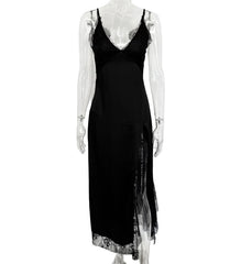 Women Lace Printed Long Dress | V-Neck | Backless | Party Dress | Bodycon Dress