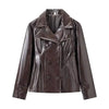Women Vintage Leather Jacket | Skirt | Set | Vintage Short Leather Skirt
