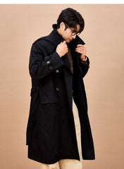 Men Long Trench Coat | Double Breasted | British Style | Spring | Autumn