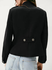 Women Napoleon Jacket | Slim Fit | Long Sleeve | Stand Collar