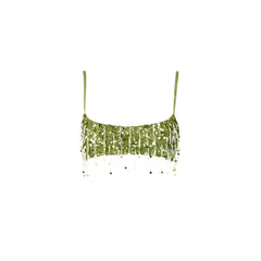 Women Summer Tassel Top With Mini Skirt Set | Sequin Crop Top | Backless | Beach Holiday