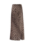 Women's Leopard Print Trumpet Skirt | High Waisted Long Skirt