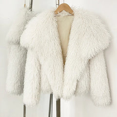 Short Mongolian Fur Coat | Women Luxury Cropped Fur Coat | Warm | Winter