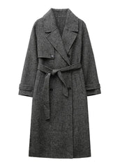 Women Wool Coat With Belt | Double Breasted | Woolen Coat | Trench Coat
