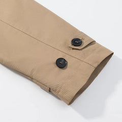 Women Cropped Trench Coat | Long Sleeve | Casual Classic