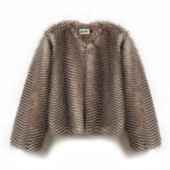 Women Furry Cropped Fur Coat | Fluffy Short Fur Jacket