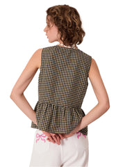 Women Plaid Bow Tank Top | Babydoll Top | Sleeveless Summer Vest Top