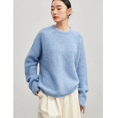 Women Alpaca Sweater | O-Neck | Loose | Knitted Pullover | Winter Sweater
