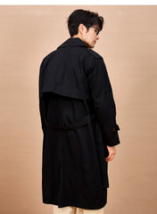 Men Long Trench Coat | Double Breasted | British Style | Spring | Autumn