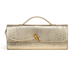 Women Luxury Design Top-Handle Leather Bag | Long Purse | Crocodile Pattern Bag