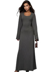 Women Knit Dress with Flared Sleeves | Loose Fit Casual Sweater Dress
