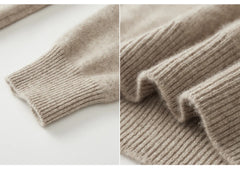 Men Pure Merino Wool Sweater | Long Sleeves | Stand-Up Collar | Pullover | Warm | Mock Neck Sweater