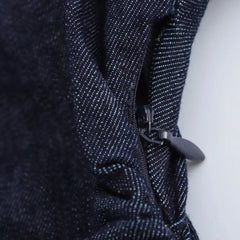 Women Denim Midi Dress | Ruched Waist | Fitted Dress