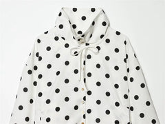 Women Polka Dot Jacket | Long Sleeve | Loose Coat