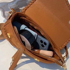 Women Leather Saddle Bag | Crossbody Designer Bag