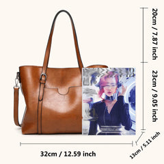 Women Tote Shoulder Bag | Oil Wax Leather Handbag