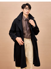 Men Long Trench Coat | Double Breasted | British Style | Spring | Autumn