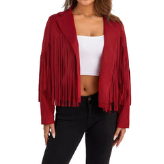 Women Cropped Spring Fringe Jacket | Tassel Jacket